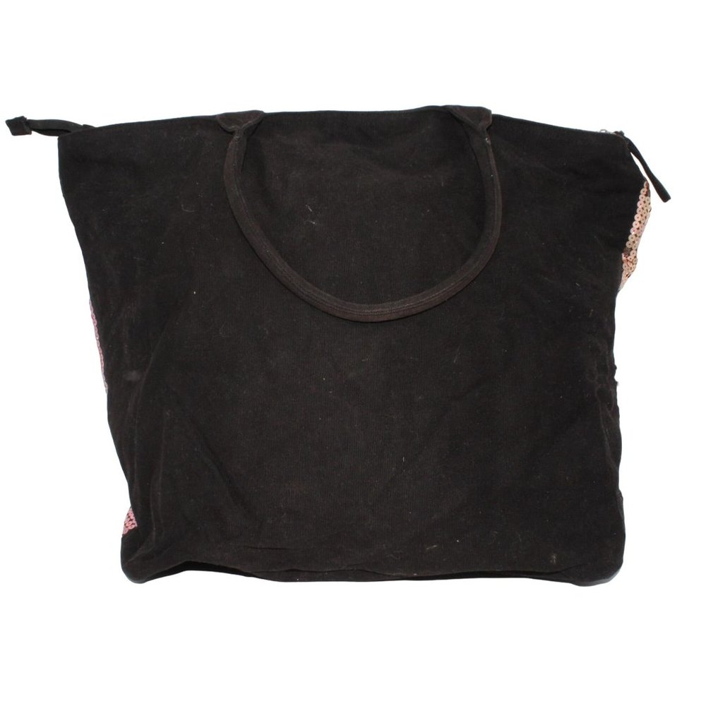 Victorias Secret 2015 Black Friday  Pink Silver Sequin Striped Travel Tote Bag - Picture 2 of 5